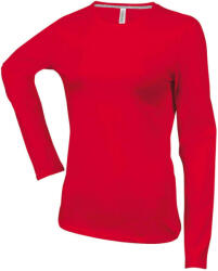 Kariban Női hosszú ujjú kereknyakú pamut póló, Kariban KA383, Red-3XL (ka383re-3xl)