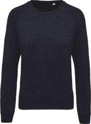 Kariban Női raglános organikus környakas pulóver, Kariban KA481, French Navy Heather-M (ka481fnvh-m)