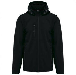 Kariban Uniszex levehető ujjú kapucnis softshell dzseki, Kariban KA422, Black-XS (ka422bl-xs)