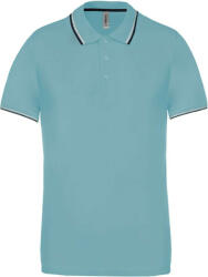 Kariban Férfi kontrasztcsíkos rövid ujjú galléros piké póló, Kariban KA250, Sky Blue/Navy/White-2XL (ka250sb-nv-wh-2xl)