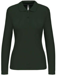 Kariban Női hosszú ujjú galléros piké póló, Kariban KA244, Forest Green-2XL (ka244fo-2xl)