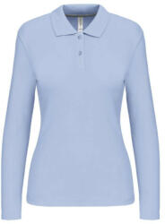 Kariban Női hosszú ujjú galléros piké póló, Kariban KA244, Sky Blue-L (ka244sb-l)