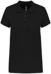 Kariban Női galléros piké póló, rövid ujjú, Kariban KA255, Black-M (ka255bl-m)