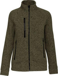 Kariban Női poliészter cipzáras dzseki, Kariban KA9107, Dark Khaki Melange-L (ka9107dkm-l)