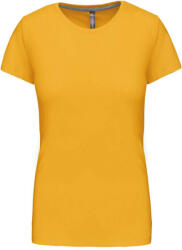 Kariban Női rövid ujjú környakas pamut póló, Kariban KA380, Yellow-XL (ka380ye-xl)