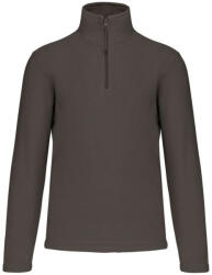 Kariban Uniszex galléros, 1/4 cipzáras mikropolár pulóver, Kariban KA912, Green Olive-M (ka912go-m)