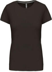 Kariban Női rövid ujjú környakas pamut póló, Kariban KA380, Dark Khaki-S (ka380dkh-s)
