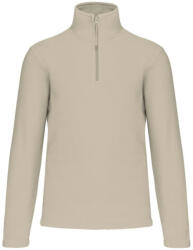 Kariban Uniszex galléros, 1/4 cipzáras mikropolár pulóver, Kariban KA912, Beige-4XL (ka912be-4xl)