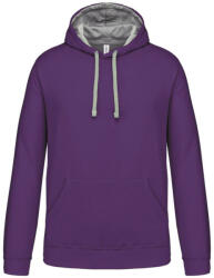 Kariban Férfi pulóver kontrasztos bélésű kapucnival, Kariban KA446, Purple/Oxford Grey-2XL (ka446pu-oxg-2xl)