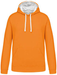 Kariban Férfi pulóver kontrasztos bélésű kapucnival, Kariban KA446, Orange/White-L (ka446or-wh-l)