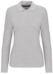 Kariban Női hosszú ujjú galléros piké póló, Kariban KA244, Oxford Grey-3XL (ka244oxg-3xl)