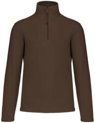 Kariban Uniszex galléros, 1/4 cipzáras mikropolár pulóver, Kariban KA912, Chocolate-XL (ka912co-xl)