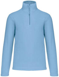 Kariban Uniszex galléros, 1/4 cipzáras mikropolár pulóver, Kariban KA912, Sky Blue-3XL (ka912sb-3xl)