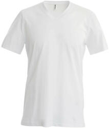 Kariban Férfi oldalvarrott V-nyakú rövid ujjó póló, Kariban KA357, White-S (ka357wh-s)