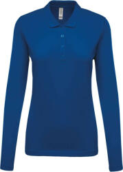Kariban Női galléros hosszú ujjú piké póló, Kariban KA257, Light Royal Blue-M (ka257lro-m)