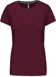 Kariban Női rövid ujjú környakas pamut póló, Kariban KA380, Wine-2XL (ka380wn-2xl)