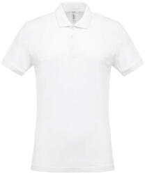 Kariban Férfi galléros piké póló, rövid ujjú, Kariban KA254, White-L (ka254wh-l)