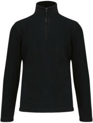 Kariban Uniszex galléros, 1/4 cipzáras mikropolár pulóver, Kariban KA912, Black-M (ka912bl-m)
