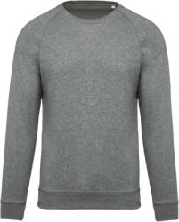 Kariban Férfi organikus környakas raglános pulóver, Kariban KA480, Grey Heather-3XL (ka480grh-3xl)