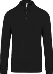 Kariban Férfi galléros hosszú ujjú jersey póló, Kariban KA264, Black-XL (ka264bl-xl)