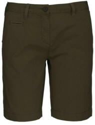 Kariban Női használt hatású pamut bermuda, Kariban KA753, Washed Light Khaki-34 (ka753wlk-34)