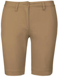 Kariban Női mosott hatású bermuda, Kariban KA751, Camel-40 (ka751ca-40)