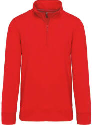 Kariban Férfi galléros 1/4 cipzáros pulóver, Kariban KA487, Red-3XL (ka487re-3xl)