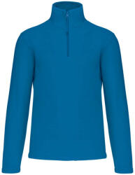 Kariban Uniszex galléros, 1/4 cipzáras mikropolár pulóver, Kariban KA912, Tropical Blue-2XL (ka912tb-2xl)