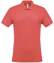 Kariban Férfi galléros piké póló, rövid ujjú, Kariban KA254, True Coral-2XL (ka254tcrl-2xl)