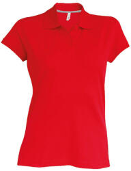 Kariban Női rövid ujjú galléros piké póló, Kariban KA242, Red-XL (ka242re-xl)