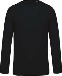Kariban Férfi organikus környakas raglános pulóver, Kariban KA480, Navy-XL (ka480nv-xl)