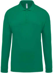 Kariban Férfi galléros hosszú ujjú piké póló, Kariban KA256, Kelly Green-4XL (ka256kl-4xl)