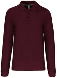 Kariban Férfi hosszú ujjú galléros piké póló, Kariban KA243, Wine-4XL (ka243wn-4xl)