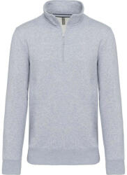 Kariban Férfi galléros 1/4 cipzáros pulóver, Kariban KA487, Oxford Grey-M (ka487oxg-m)