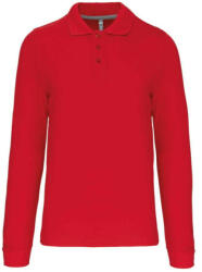 Kariban Férfi hosszú ujjú galléros piké póló, Kariban KA243, Red-4XL (ka243re-4xl)