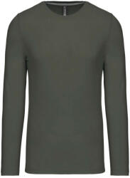 Kariban Férfi kereknyakú hosszú ujjú pamut póló, Kariban KA359, Dark Khaki-XL (ka359dkh-xl)