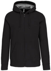 Kariban Uniszex cipzáras kapucnis vastag pulóver, Kariban KA444, Dark Grey-M (ka444dg-m)