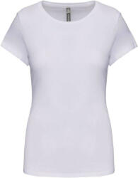 Kariban Női rövid ujjú környakas sztreccs póló, Kariban KA3013, White-XL (ka3013wh-xl)