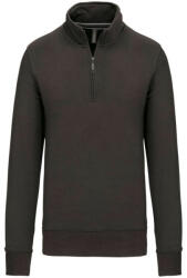 Kariban Férfi galléros 1/4 cipzáros pulóver, Kariban KA487, Dark Grey-M (ka487dg-m)