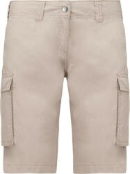 Kariban Női pamut bermuda sok zsebbel, Kariban KA756, Beige-40 (ka756be-40)