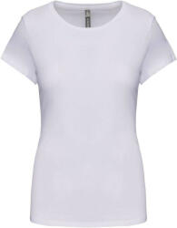 Kariban Női rövid ujjú környakas sztreccs póló, Kariban KA3013, White-2XL (ka3013wh-2xl)