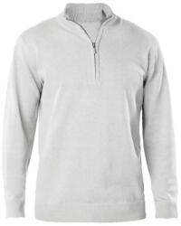 Kariban Férfi galléros 1/4 cipzáros keskeny szabású pulóver, Kariban KA970, Grey Melange-XL (ka970gm-xl)