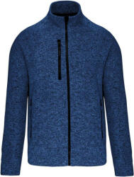 Kariban Férfi poliészter cipzáras dzseki, Kariban KA9106, Light Royal Blue Mélange-4XL (ka9106lrom-4xl)