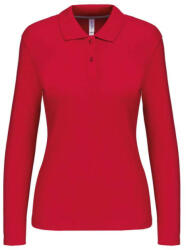 Kariban Női hosszú ujjú galléros piké póló, Kariban KA244, Red-XL (ka244re-xl)