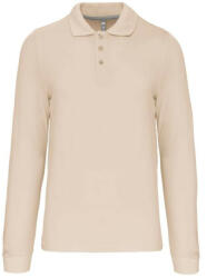 Kariban Férfi hosszú ujjú galléros piké póló, Kariban KA243, Light Sand-4XL (ka243lsa-4xl)