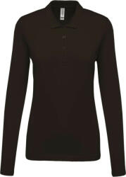 Kariban Női galléros hosszú ujjú piké póló, Kariban KA257, Dark Grey-M (ka257dg-m)