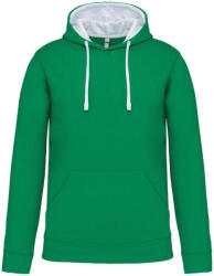 Kariban Férfi pulóver kontrasztos bélésű kapucnival, Kariban KA446, Light Kelly Green/White-4XL (ka446lkg-wh-4xl)