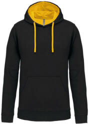 Kariban Férfi pulóver kontrasztos bélésű kapucnival, Kariban KA446, Black/Yellow-4XL (ka446bl-ye-4xl)