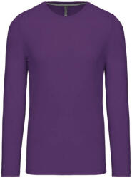 Kariban Férfi kereknyakú hosszú ujjú pamut póló, Kariban KA359, Purple-4XL (ka359pu-4xl)