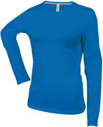 Kariban Női hosszú ujjú kereknyakú pamut póló, Kariban KA383, Light Royal Blue-XL (ka383lro-xl)